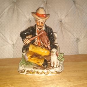 Vintage Bisque Old Man with fiddle